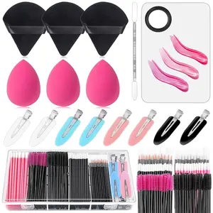 Disposable Makeup Applicators Kit with Mixing Palette & Sponge for Face Clear Eyeliner