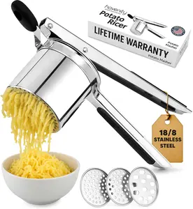 Havenity Potato Ricer, Heavy Duty Stainless Steel Ricer for Mashed Potatoes, 15oz Capacity Fluffy Mashed Potato Masher Baby Food Masher, Durable Kitchen Tool Potato Press, Easy to Use Kitchen Gadget with Lifetime Warranty