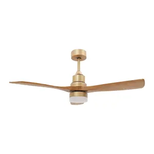 48 Inch Ceiling Fan with Light Gold 3 Blades 6 Speed Timing Remote Control LED 3 Color Temperatures for Living Room Bedroom Kitchen