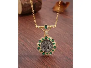 Greek Mythology Apolllo Athena Hecate Necklace,Medallion Queen Miraculous Coin Necklace for Women