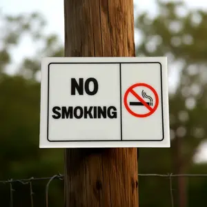 No Smoking Acrylic Signs, Size 5x7, Choose from 10 Warning and Policies, Each Sign Comes With Double Sided Tape for Easy Displaying. (Design 8)