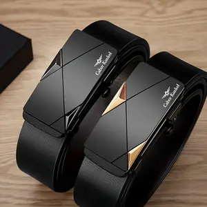 Men's belt as a holiday gift, automatic buckle trouser belt, suitable for young and middle-aged casual and business attire, stylish and simple design, durable material, superior quality, adjustable belt, automatic buckle design.