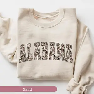 Leopard Alabama Sweatshirt, Alabama Sweatshirt, Alabama Sports Fan Gift, Alabama State, University Student Gift, College Sweatshirt