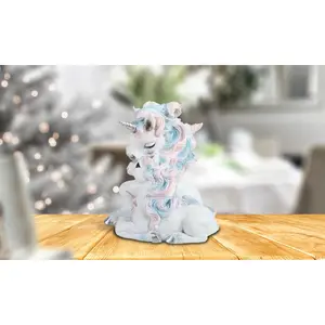 5.25"H Rainbow Unicorn Couple Statue Fantasy Decoration Figurine