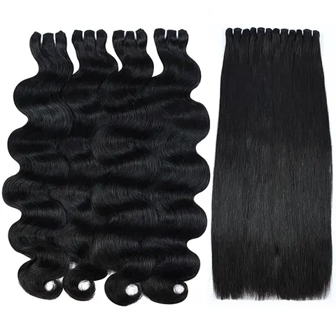 Live Only MISS ROLA 1/3/4 Bundles Body Wave/Silky Straight 16A Raw Human Hair Double Drawn Vietnamese Hair, Upgraded Lightweight Double Wefted Premium 100% Unprocessed Virgin Hair Extensions, Thick Full Ends, Natural Black Silky Soft, Luxury Reusable