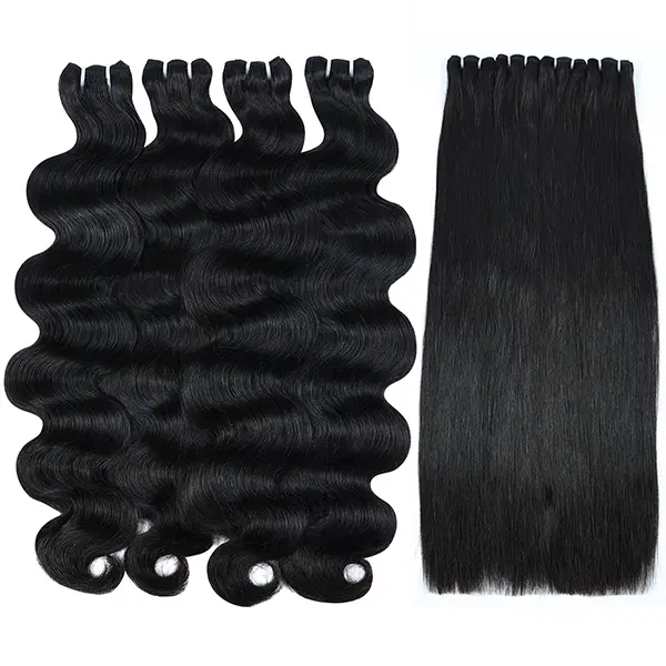 Live Only MISS ROLA 1/3/4 Bundles Body Wave/Silky Straight 16A Raw Human Hair Double Drawn Vietnamese Hair, Upgraded Lightweight Double Wefted Premium 100% Unprocessed Virgin Hair Extensions, Thick Full Ends, Natural Black Silky Soft, Luxury Reusable