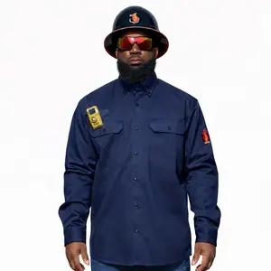 Proactive FR Solid Work Shirt -NAVY Workwear
