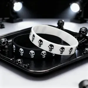 Unisex Skull Pattern Bracelets! Hip Hop Rock Sports Couple Bangles