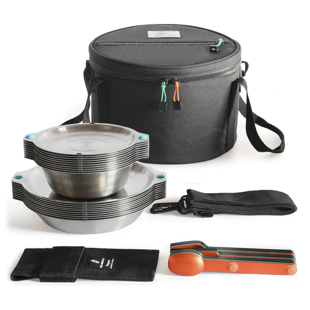 MAGWARE - Magnetic Bowls and Plates Set - Stainless Steel Travel Dinnerware for Camping, Overlanding, Backpacking, Picnic, RV, Outdoor Dining Portable Tableware Mess Kit
