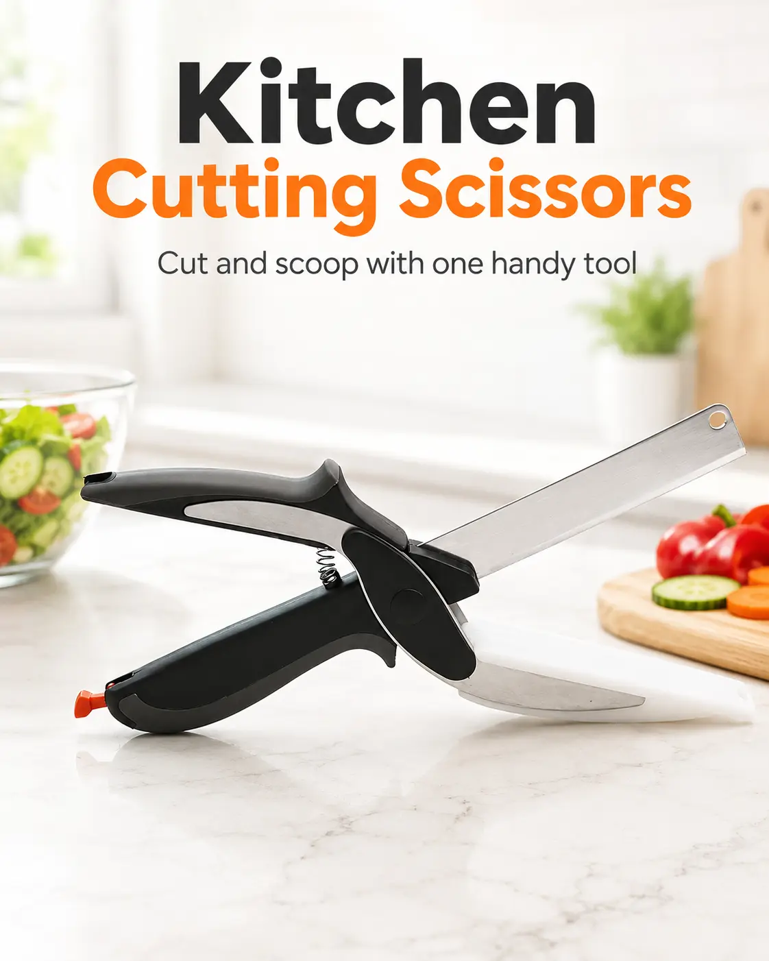 Kitchen Cutting Scissors | Multifunction scissors for cutting and transferring vegetables, herbs and ingredients, making daily food prep easier and more convenient.