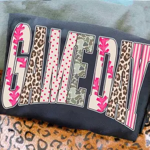 Retro Baseball Game Day Shirt, Baseball Stripes Leopard Pink Shirt, Camo Baseball Distressed Varisty, Game Day Baseball