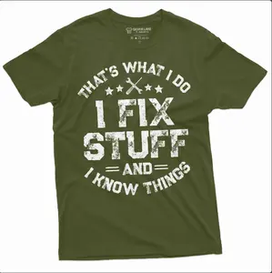Men's Funny I Fix Stuff T-Shirt, Gift for Dad, Husband, Grandpa, Mechanic, Engineer, Garage Tee, Birthday Gift for Men Cotton Menswear
