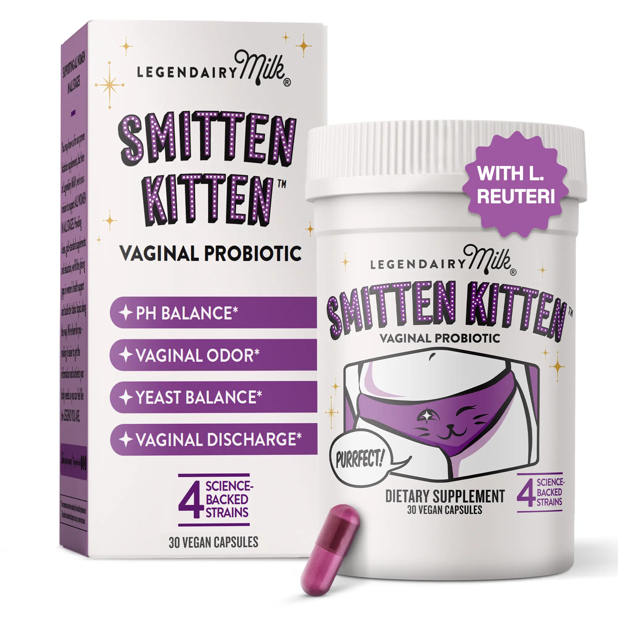Smitten Kitten Women’s Probiotic - Legendairy Milk - pH Balance - Odor Control - Microbiome & Flora Support - Supplement feminine probiotics women