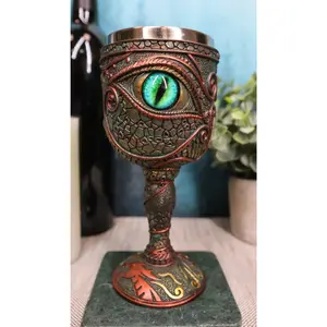 Wizard's Alchemy Eye Of The Dragon Wine Goblet Chalice 7oz Sauron Decor Figurine