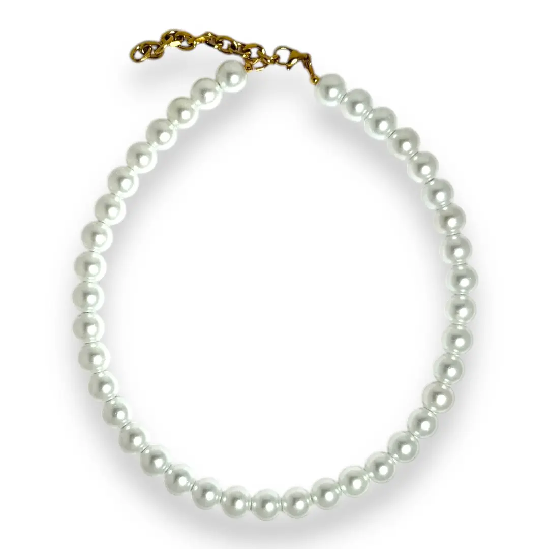 Big Pearlz Handmade Beaded Necklace for Women High Quality Glass Beads Stainless Steel Hypoallergenic Tarnish Resistant