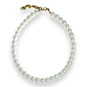 Big Pearlz Handmade Beaded Necklace for Women High Quality Glass Beads Stainless Steel Hypoallergenic Tarnish Resistant