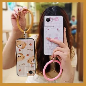 Dirt-resistant Ring Phone Case For OPPO Realme C30/Norzo 50i Prime/C30S Cartoon Personality Funny Anti-knock Creative heat dissipation Waterproof Solid Color Youth Cute Back Cover
