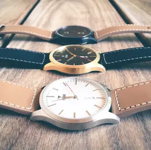 Fuzuka Silver Ivory Leather Men's Ladies Youth Unisex Dress Elegant Watch Japan