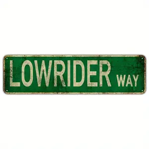 Lowrider Way Street Sign Slim Tin Sign Room Bar Garage Man Cave Restaurant Shop Office Home Novelty Wall Art 4x16 Inch