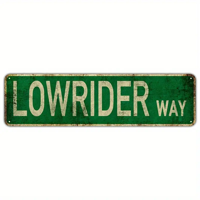 Lowrider Way Slim Aluminum Alloy Tin Sign, Home Decor Mens Room Decor Wall Art for Bar Garage, 4x16 Inch Home Supplies Plaque