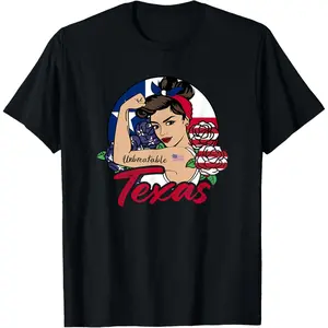 Texas for Girls Texas proud State Flag for woman T-Shirt Pure Cotton Graphic Tees Menswear Top: Gifts for Men & Women