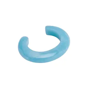 Aquamarine Marbled Ridge Cuff Bracelet