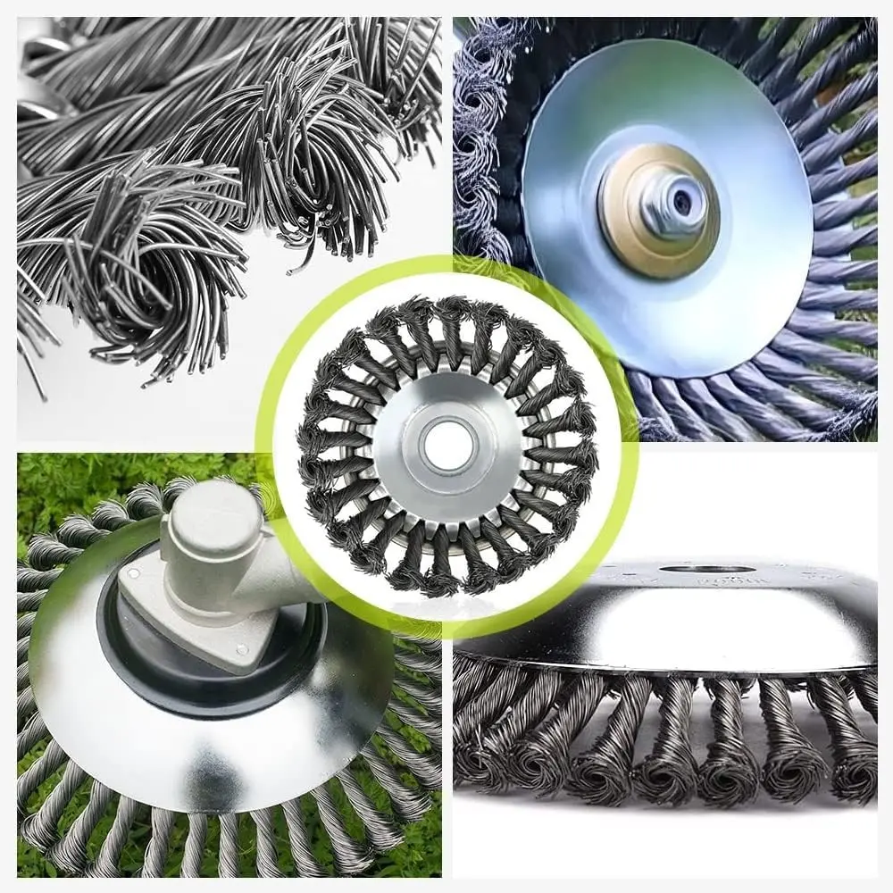 20 Cm/8 Inch Steel Wire Mower Blade, Weed & Rust Brush, Pavement Garden Crack Weeding Accessory, Durable Lawn Care Tool, Convenient Compact