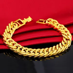 12mm Classic Men Bracelet, Vintage Fashion Metal Wrist Chain, Daily Casual Street Jewelry Accessories for Men alloy copper