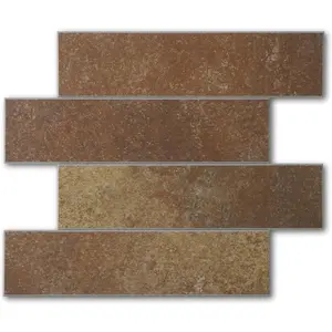 10-Sheet Red Brown Peel and Stick Backsplash Subway Tiles for Wall, Thicker Sturdy Adhesive Faux  Tile for Kitchen Backsplash, Self Stick  Living Room, Bathroom, Fireplace, RV Accent Wall