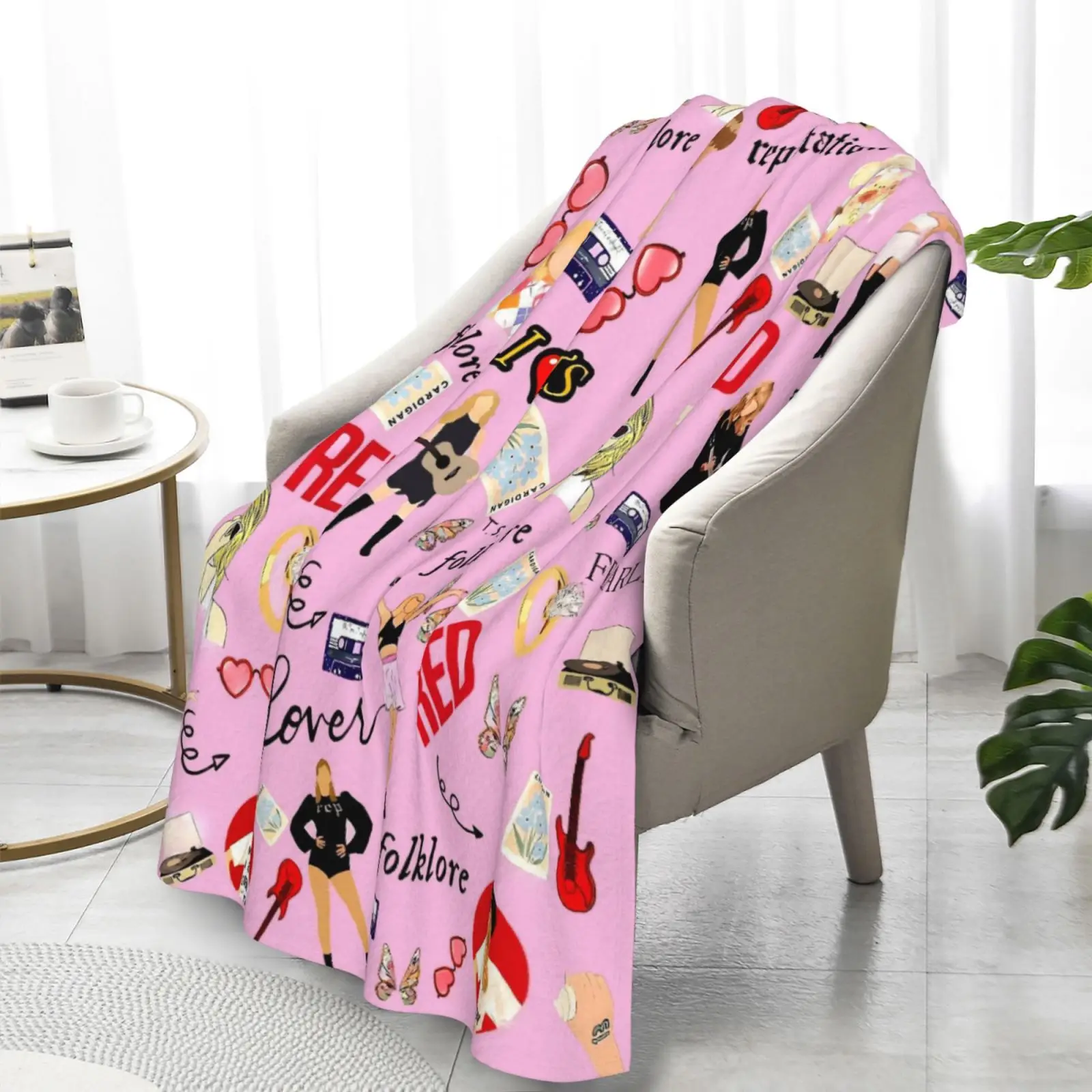 Pink Purple Throw Blankets Flannel Fleece Blankets for Couch Sofa Bed Car Bedroom Chair Decor Decorations Blanket Adults Men Women Boy Girl Gift