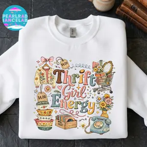 Thrift Girl Energy Shirt, Retro Thrifting T-shirt, Thrift Store Tee, Grandma Gift, Thrift Season Tee, Secondhand Lover Gift, Gigi Gift