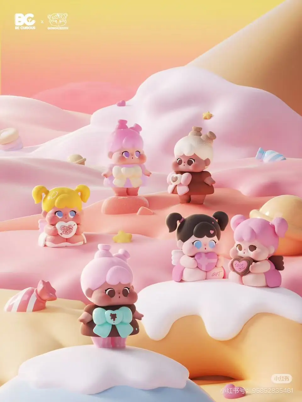 KX09-QOQO Be curious The signal of cupid Series Blind Boxes Plush Collectibles (Hidden Style Probability 0.12%)