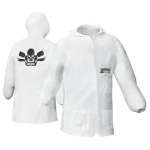 212 MAIN Reusable Nylon Fabric Lab Coat - Large, DeVilbiss DEV-803665 Men's Workwear Uniform with Elastic Fit and Pullover Hood for Work Safety