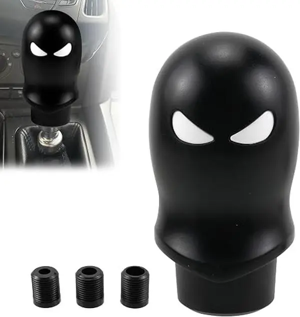 Cool Masked Man Car Gear Shift Knob, Universal Manual Transmission Shifter Knob with 3 Adapters M8 M10 M12, Custom Racing Style Car Interior Accessories