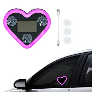 Mcbazel Car LED Ambient Light, Rechargeable Solar-Powered Heart-Shaped LED Light, 6 Lighting Modes, Romantic Car, Outdoor Decor, Ideal Gift