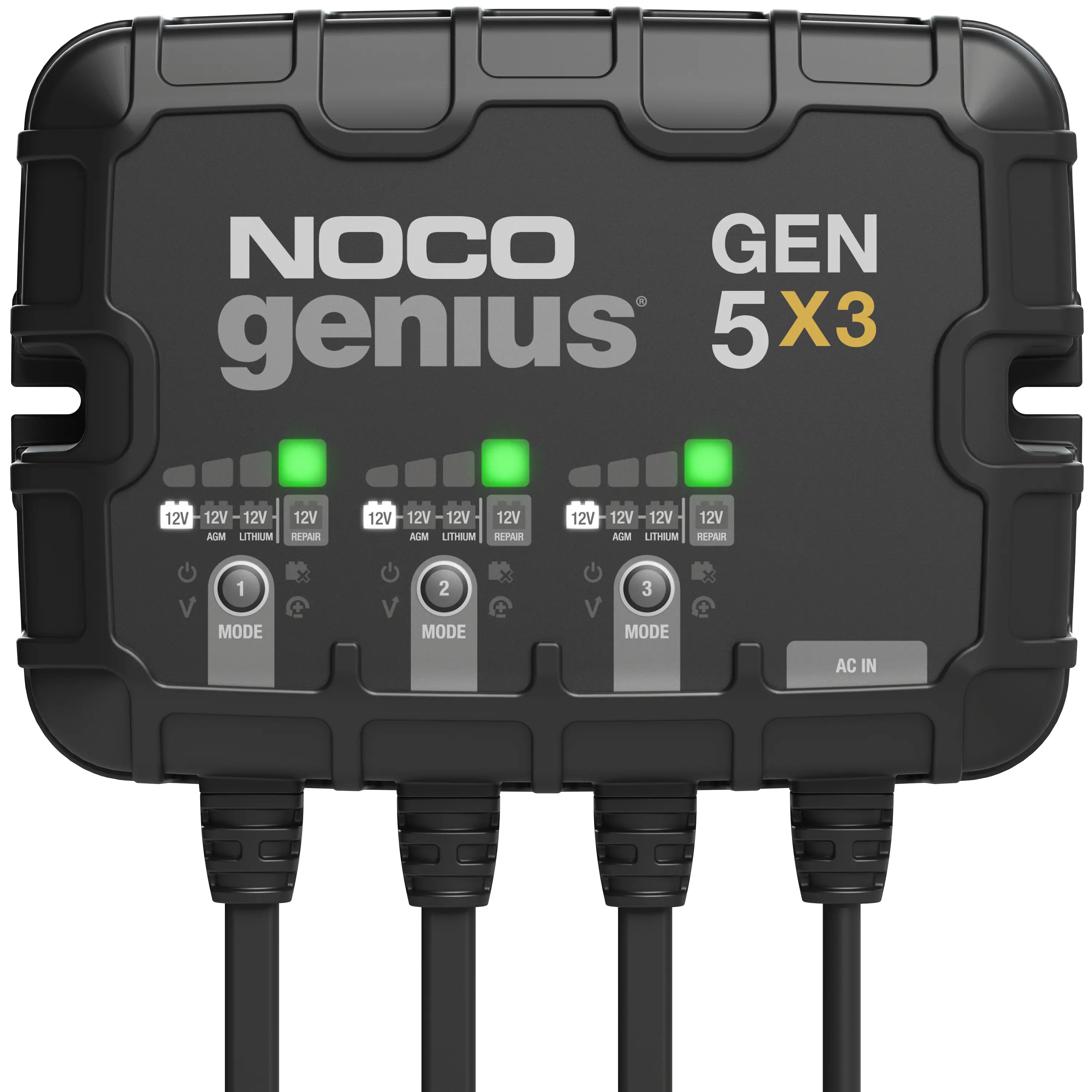 NOCO Genius GEN5X3, 3-Bank, 15A (5A/Bank) Smart Marine Battery Charger