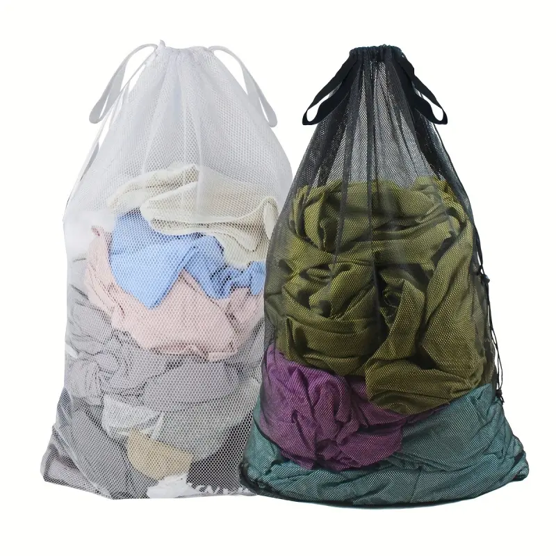 Durable Washing Network Laundry Bag Mesh Fabric with Secure Drawstring Closure-Ideal for Storage, Shopping, Laundry and Apartment, Laundry Organizer, Laundry Bag for Dorm, Laundry Room Organiser
