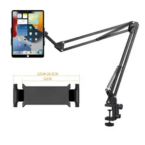 UGIFT Adjustable Tablet Stand for Desk, Carbon Steel Tablet Phone Holder for Bed, Flexible Tablet Arm Clamp Compatible with iPhone,iPad,Galaxy,Switch。 Accessories Smartphone Mount Computer Cellphone
