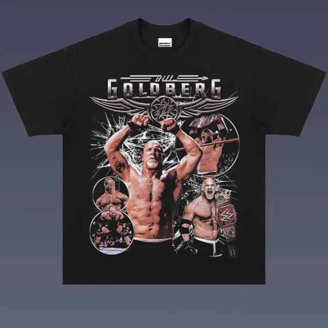Gildan Goldberg Vintage Graphic Tees Wrestling Tshirt WWE Shirts Crew Neck Casual Unisex Men Women Streetwear Top 100% US Cotton & Polyester