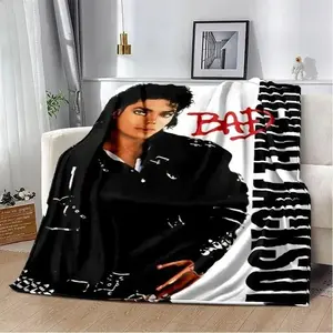 Michael Jackson Retro Blanket Ultra Soft Flannel HD Print Cozy Warm Bedroom Couch Sofa Home Travel Office Throw Cover Decor Birthday Gift Christmas Gift for Music Fans Adults Teens Men Women King Of Pop Style