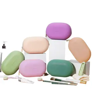 Large Capacity Silicone Toiletry Bag, Waterproof Travel Makeup Organizer for Business Trips, Portable and Convenient Storage Solution, Travel Cosmetic Bags