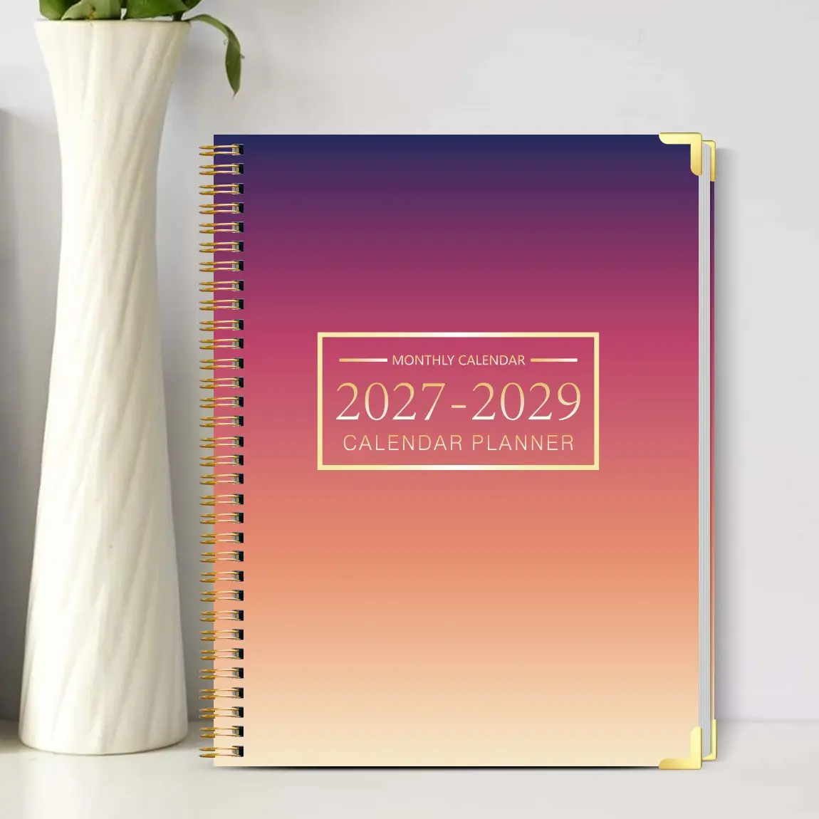 Gradient Cover Coil Monthly Planner Notebook 2027-2029, Large Size Calendar Journal, Ideal for Scheduling, Goals, To-Dos, Important Arrangements, Schedule Planner