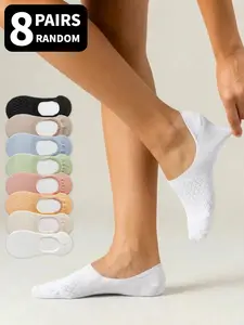 8 Pairs of Women's Breathable Invisible Socks Women's Boat Socks & Ankle Socks Soft and Gentle in Colorful Hues Lightweight and Comfortable Casual Perfect for Spring and Summer Ideal for Everyday Wear Socks Set