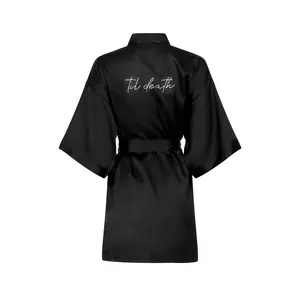 "Til Death" Short Satin Robe