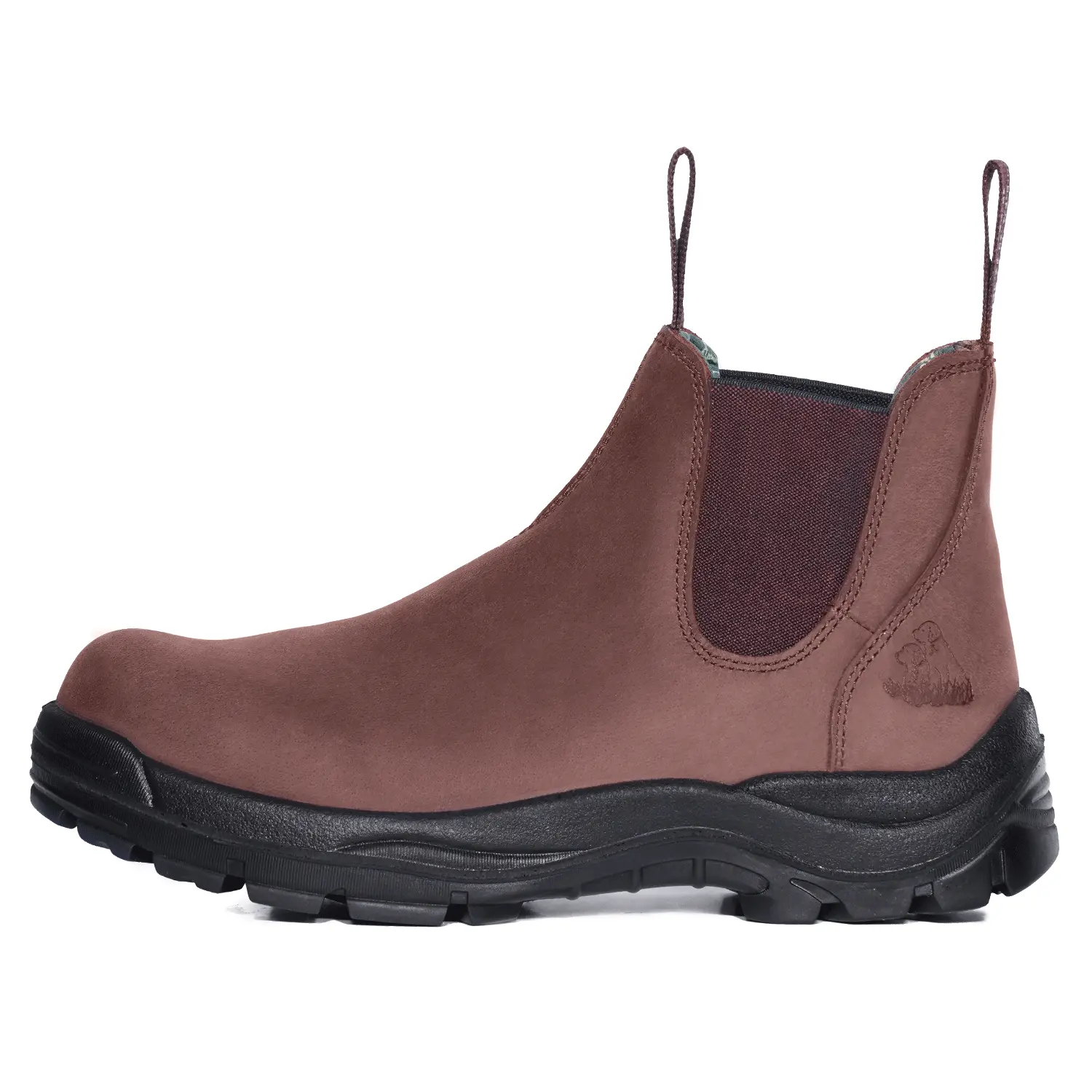 Golden Retriever Kingsguard G6555 Men's 6-in Mahogany Leather Pull-On Work & Safety Boots - Steel-Toe, Antimicrobial, Mesh Foam-Cushioned, Flexible Wide, All-Weather Grip, Cloth-Lined, Outdoor-Ready for Demanding Work Environments