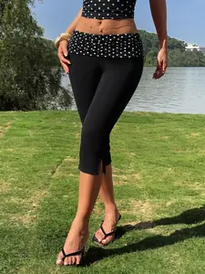 🔥 Viral Polka Dot Foldover Waist Capri Pants Womenswear | Y2K Coquette Aesthetic, Slim Fit & Buttery Soft for Retro Casual OOTD ✨#CapriPants #PolkaDotStyle #Y2KFashion #CoquetteAesthetic #TikTokFashion #RetroOOTD
