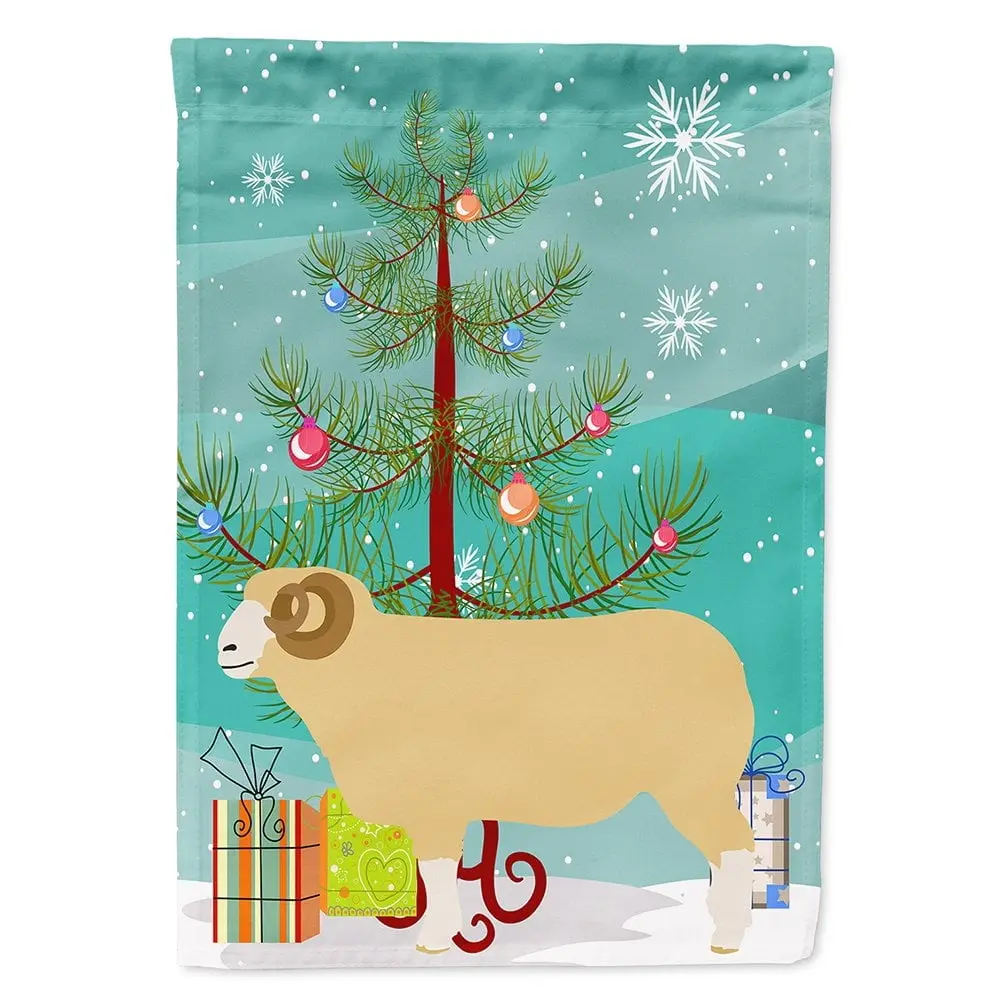 Horned Dorset Sheep Christmas Flag - Canvas House Size