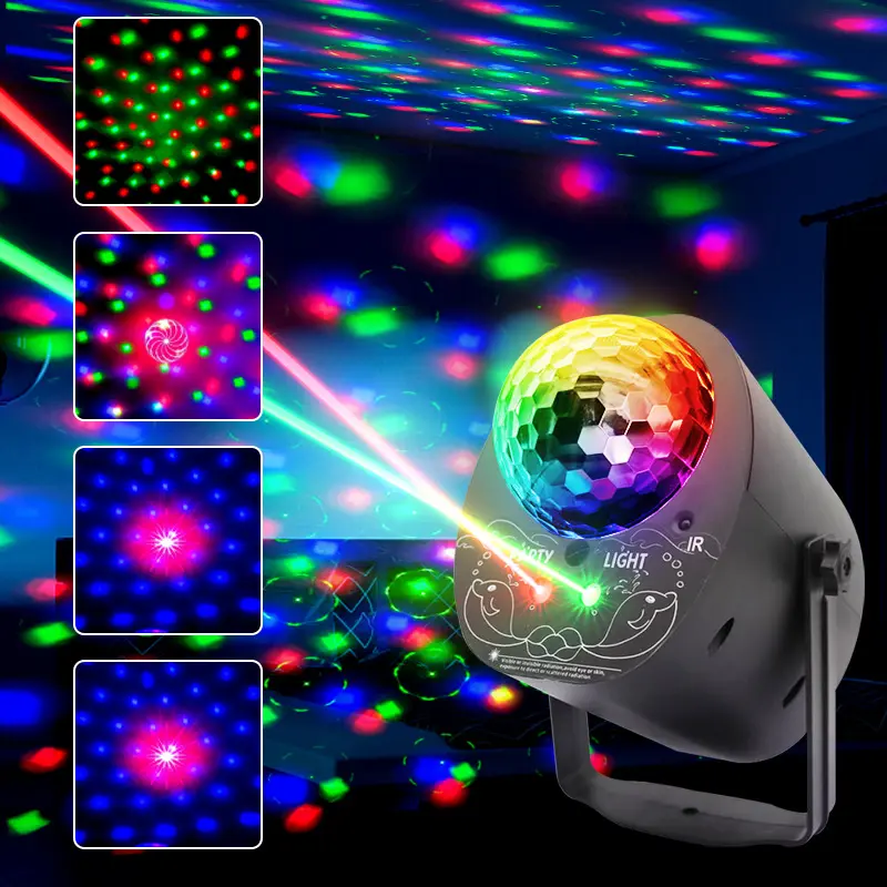 Party Lights Disco Light, Disco Ball Sound Activated Strobe & Dj Lighting with Remote Control - Stage Rave Lights for Parties, Birthday, Weddings, Bars, Clubs, Dance, Halloween & Christmas Decorations