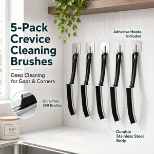 5 Pcs Crevice Cleaning brush ，Hard Bristle Gap Brush，for Bathroom Household Kitchen Tiles Window Crevice Cleaning，Spring Cleaning Tool Multifunctional hard Multi-PurposeUltra-Stiff toilet