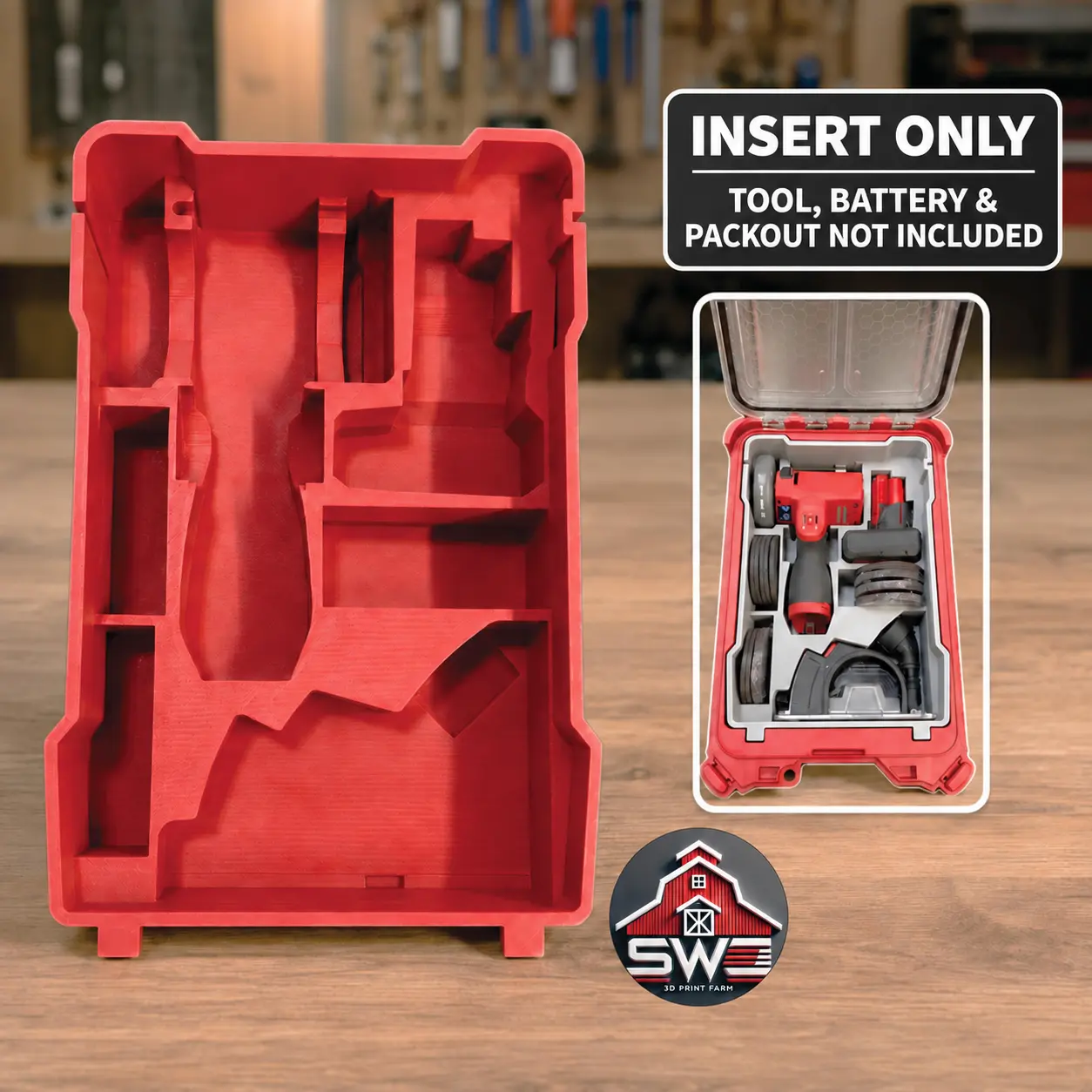 M12 FUEL 3-Inch Cut-Off Tool 2522-20 Organizer Insert for Milwaukee Packout 48-22-8435 — INSERT ONLY